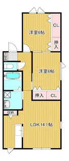 ハイツカノン【1階】の間取り
