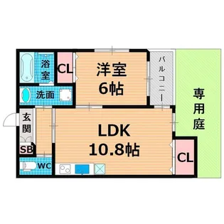 ロータスクレイン【1階】の間取り
