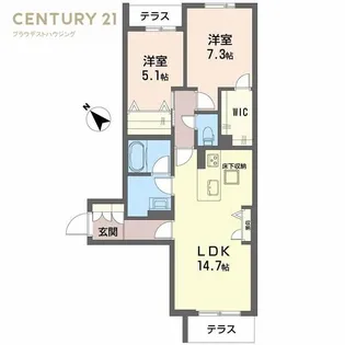 シャーメゾン ルポア【1階】の間取り