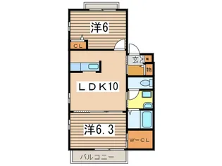 ハッピ-ヒルズ【1階】の間取り