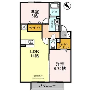 ヴィルヌーブ B棟【2階】の間取り