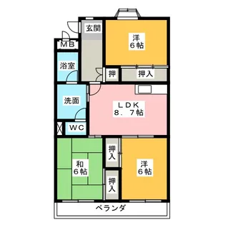 クリエイト富が丘【2階】の間取り
