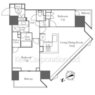 グランドヒルズ恵比寿【9階】の間取り