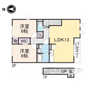 オークハイツB棟【2階】の間取り