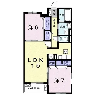 サンリット三山木【1階】の間取り