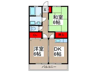 ヴィラプリムロ-ズD【2階】の間取り