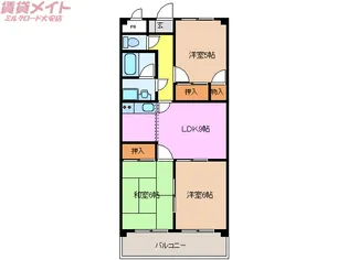 リバーシティーヒル旭【1階】の間取り