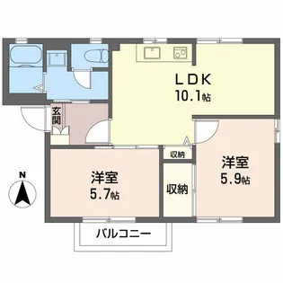 ハイマート本城D【2階】の間取り
