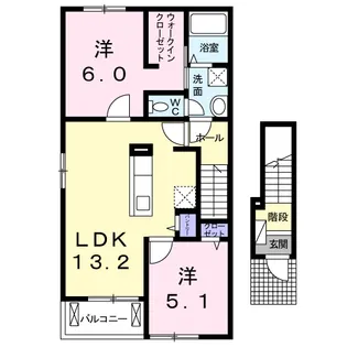 エスポワ一ル今宿【2階】の間取り