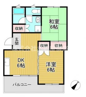 村田松原ハイツC棟【2階】の間取り