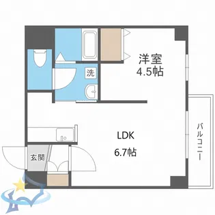 札幌レジデンス桑園【7階】の間取り