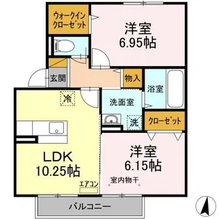 PARK HILLS MIYAKO C【2階】の間取り