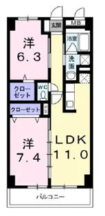 ピオニー【3階】の間取り