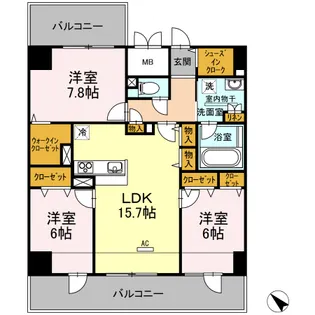 セントラルコートU【11階】の間取り