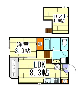 ハーモニーテラス御幣島【2階】の間取り