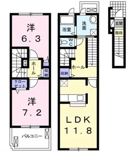 愛知県名古屋市天白区島田4【アパート】の間取り