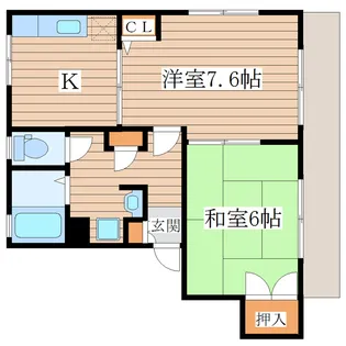 コモンシティ福沼 E棟【2階】の間取り