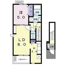 クリア- スカイ【2階】の間取り