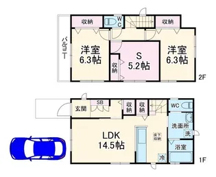 千葉県船橋市三咲8【一戸建】の間取り