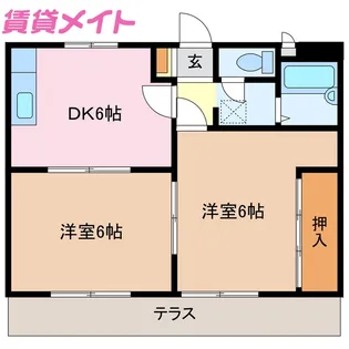プロスペリティ高阪B【1階】の間取り
