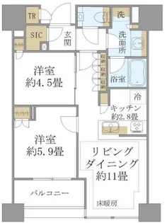 白金ザ・スカイ East【20階】の間取り