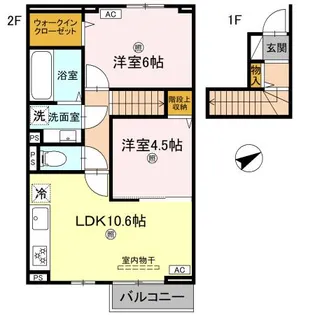 兵庫県加東市上滝野【アパート】の間取り