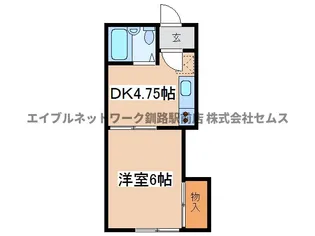 1DKの間取り画像
