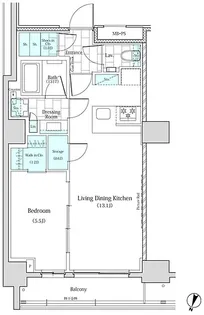 ザ・パークワンズ神田【12階】の間取り
