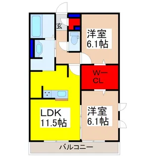 AIRY HILLS (エアリーヒルズ)D棟【1階】の間取り