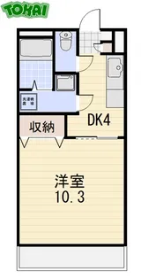 1DKの間取り画像