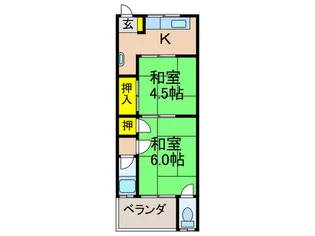 明成ハイツ【1階】の間取り
