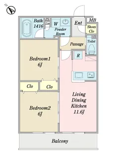 シオン池尻【3階】の間取り