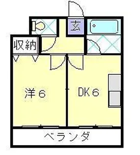 クオーレ中川【5階】の間取り