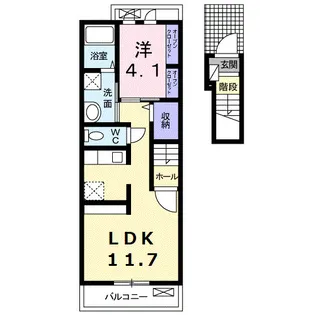 広島県福山市沖野上町5【アパート】の間取り