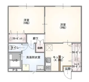 カーサカリーノ【2階】の間取り