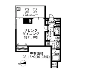 東京都新宿区荒木町【マンション】の間取り