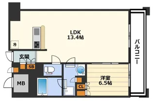 ウェリス・ジオ梅田レジデンス【7階】の間取り