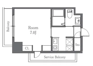 Totsu Residence Shiba 東通レジデンス芝【2階】の間取り