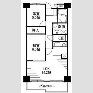 グランパークス八乙女【4階】の間取り
