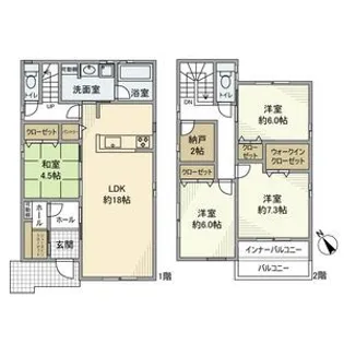 三重県四日市市別名1【一戸建】の間取り