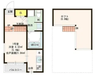 ハーモニーテラス板付III【2階】の間取り