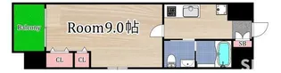 エルベコート太子橋駅前【6階】の間取り