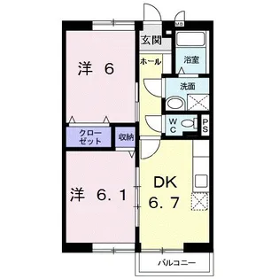 コーポサザンウインド【1階】の間取り