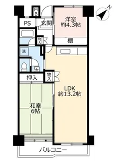 UR武庫川【5階】の間取り