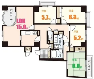 ヒルズアーバンI番館【8階】の間取り