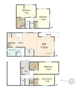 東京都世田谷区奥沢2【一戸建】の間取り