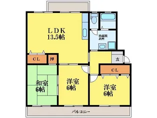 コーポ浜田【4階】の間取り