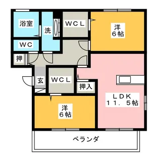 コージィーコートA【1階】の間取り