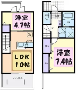 埼玉県大里郡寄居町大字用土【アパート】の間取り
