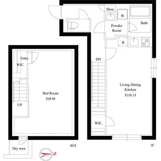 グローリオシェルト神宮前【1階】の間取り